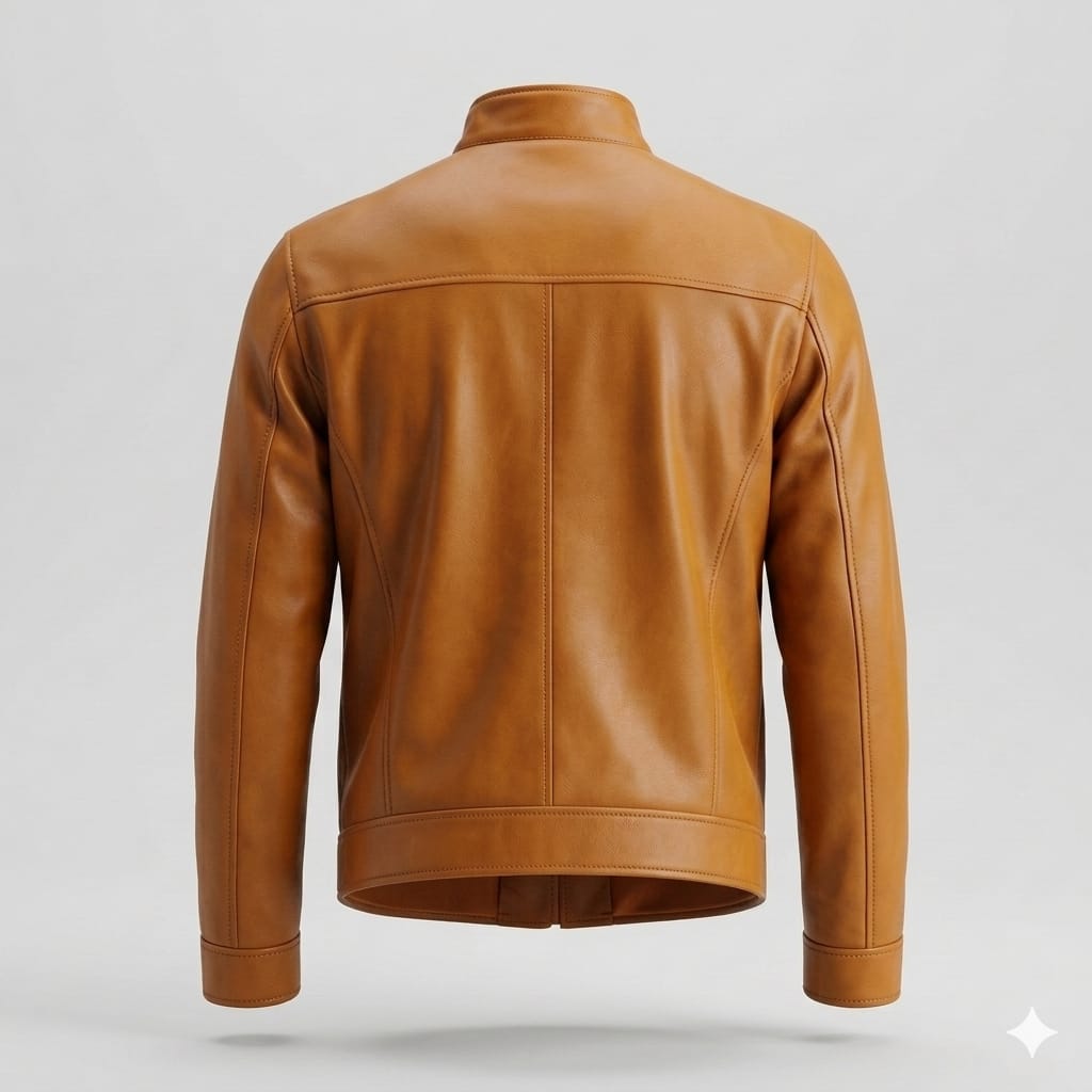 Men's Premium Brown Slim Fit Original Leather Racer Jacket