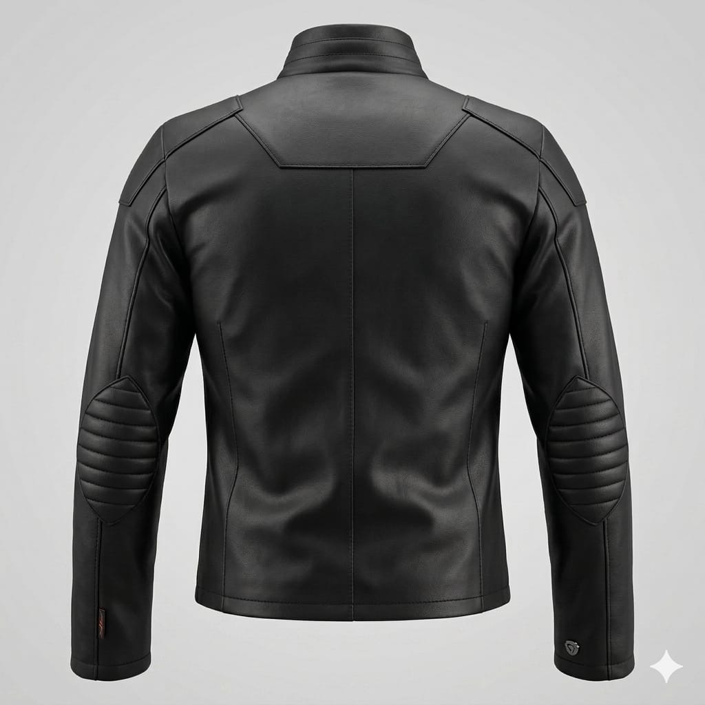 Men's Black Quilted Elbow Patch Biker Original Leather Jacket – Full-Grain Handcrafted