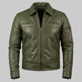 Men's Olive Green Original Premium Leather Jacket – Full-Grain Handcrafted