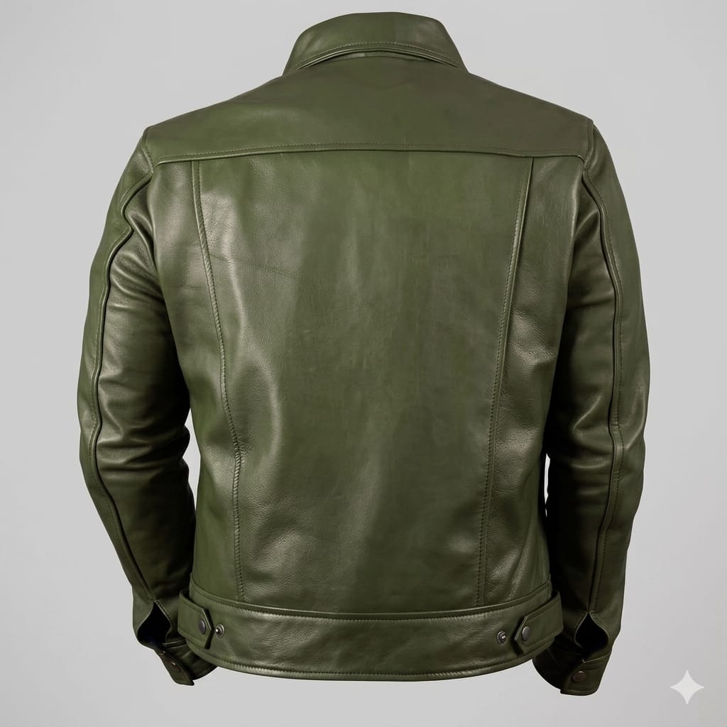 Men's Olive Green Original Premium Leather Jacket – Full-Grain Handcrafted