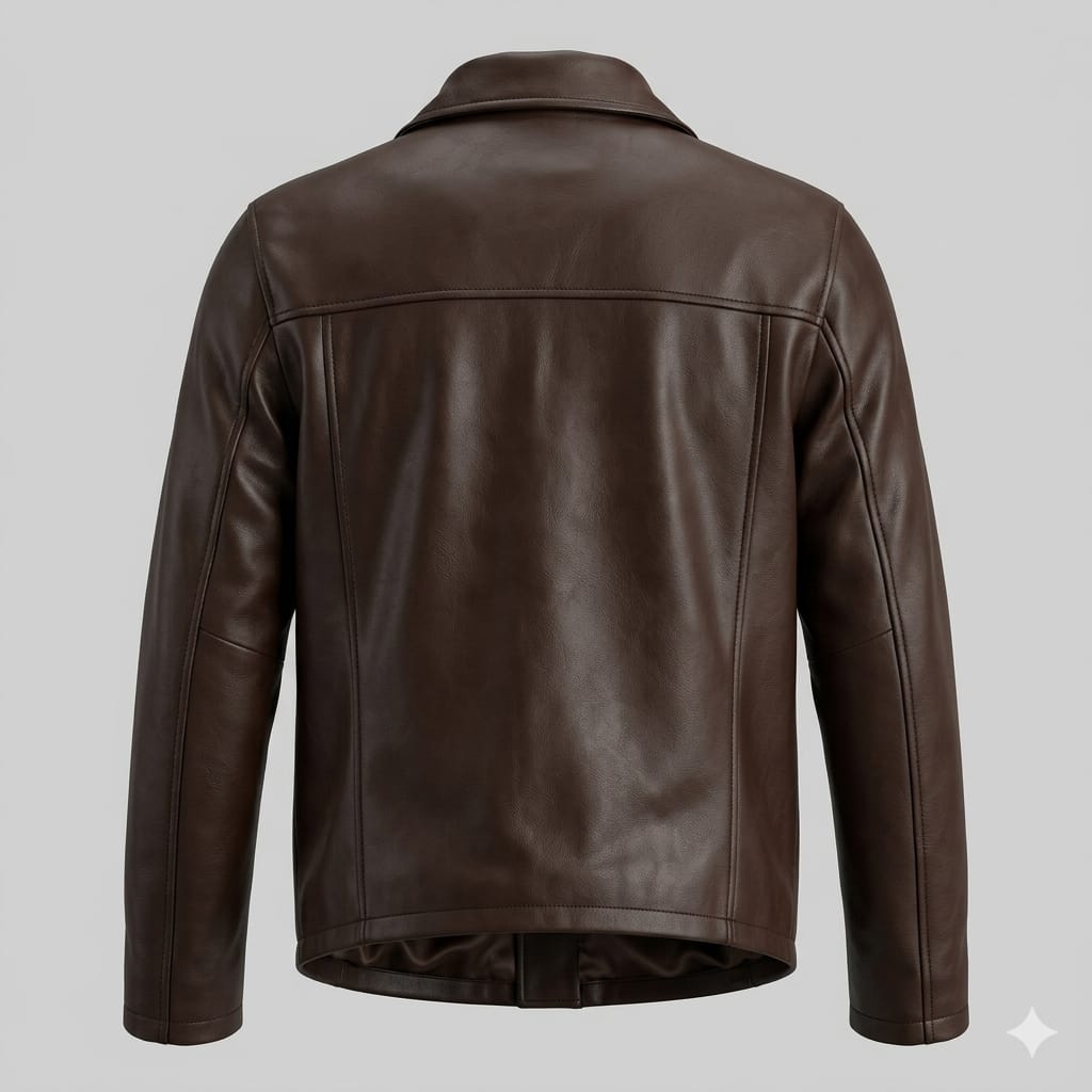 Men's Dark Brown Classic Original Leather Jacket – Full-Grain Zip-Up Handcrafted