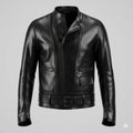 Men's Black Premium Belted Biker Original Leather Jacket – Full-Grain Handcrafted