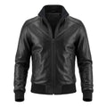 Men's Black Original Premium Leather Bomber Jacket – Handcrafted Full-Grain