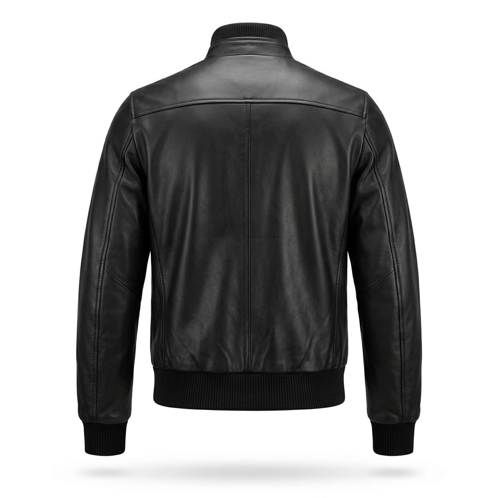 Men's Black Original Premium Leather Bomber Jacket – Handcrafted Full-Grain