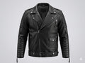 Men's Black Quilted Leather Biker Jacket - Premium Full-Grain Moto Jacket with Diamond Stitching