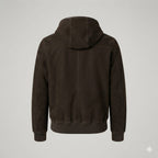 Men's Dark Olive Suede Original Premium Leather Zip Hoodie Jacket