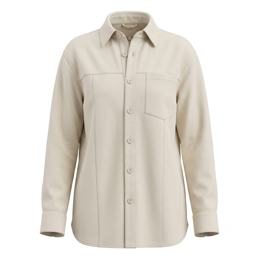 Women's Premium White Original Leather Shirt — Button-Up Relaxed Fit