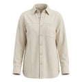 Women's Premium White Original Leather Shirt — Button-Up Relaxed Fit