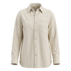 Women's Premium White Original Leather Shirt — Button-Up Relaxed Fit