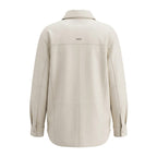 Women's Premium White Original Leather Shirt — Button-Up Relaxed Fit