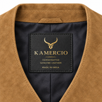Men's Beige Premium Suede Leather Original Vest Coat