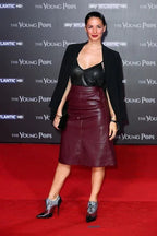 Burgundy Original Leather Mini Skirt - High Waist Full Grain Premium Leather Skirt for Women - Kamercio