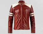 Brad Pitt Fight Club Red Leather Jacket | Tyler Durden Jacket