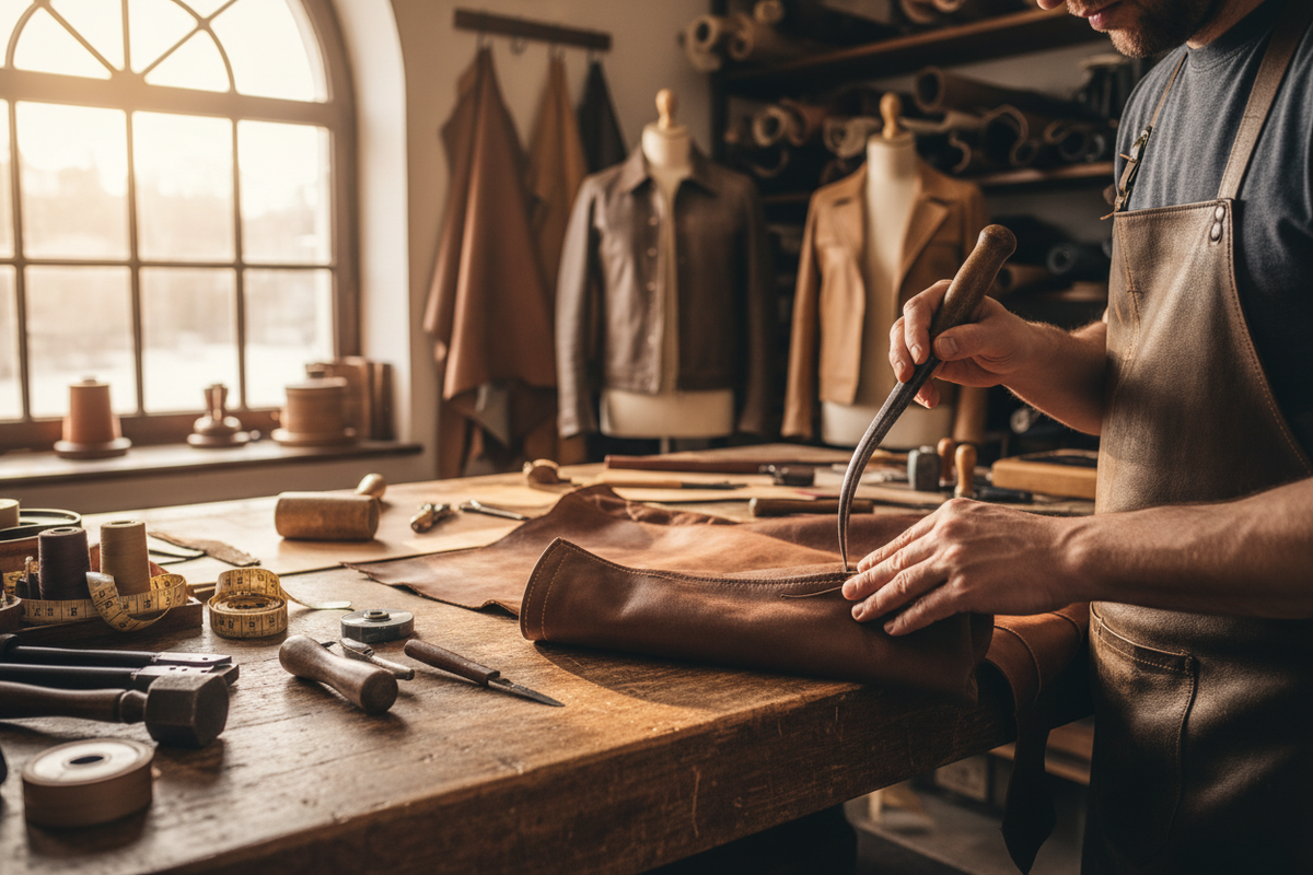 Leather jacket making process