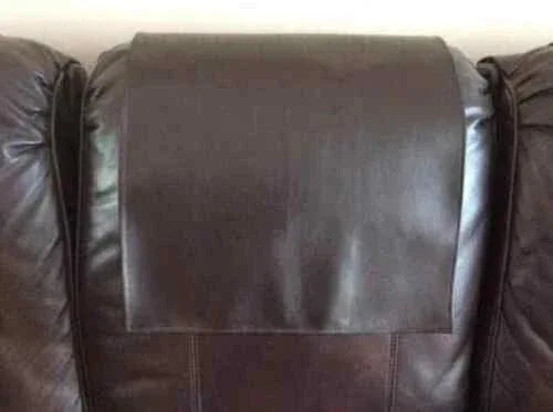Premium Brown Original Leather Headrest Recliner Cover - Full - Grain Protection - Kamercio