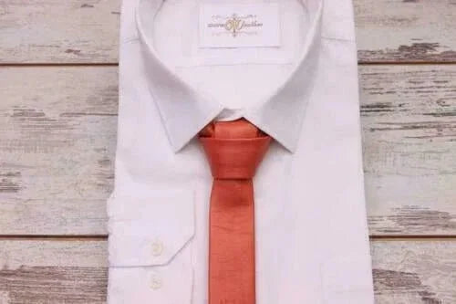 Premium Leather Slim Necktie - Full - Grain Leather Modern Accessory - Kamercio