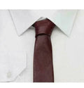 Premium Leather Slim Necktie - Full - Grain Leather Modern Accessory - Kamercio