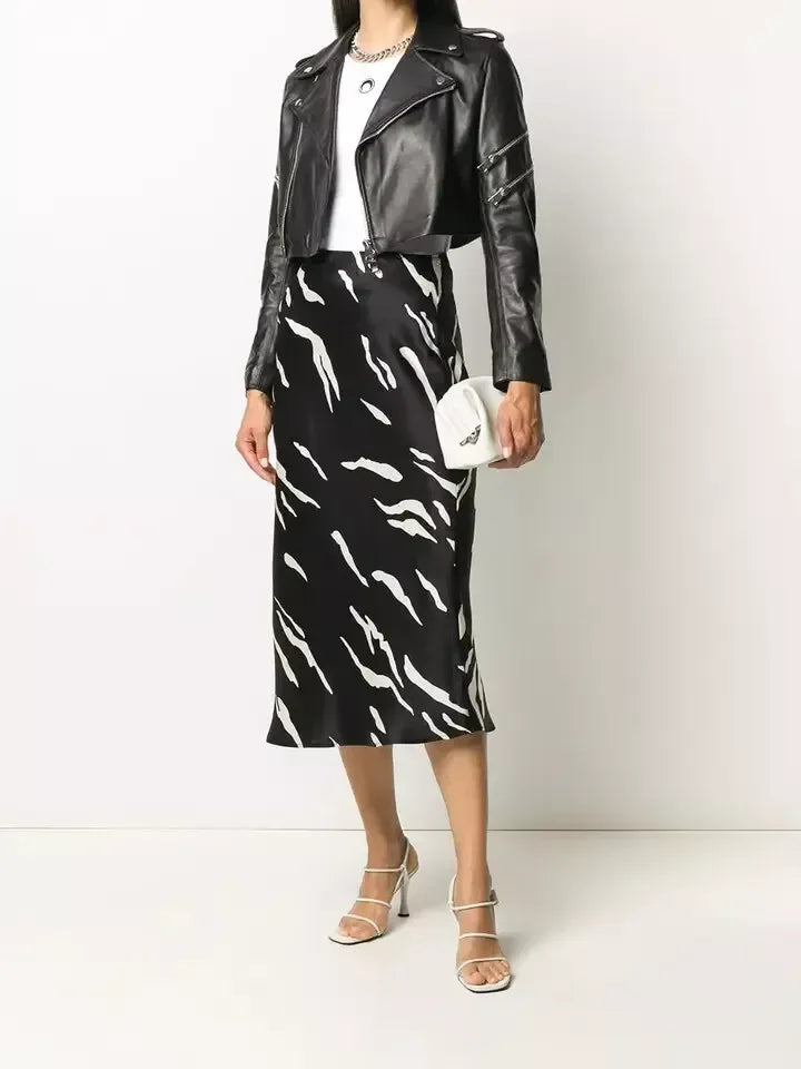 Ultra-Cropped Original Leather Moto Primium Jacket - Black - Kamercio