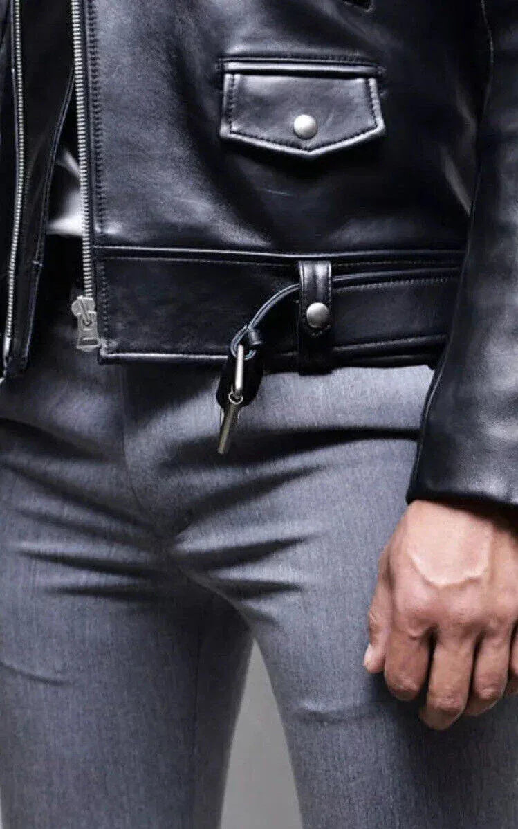 Men's Classic Original Black Leather Biker Jacket - Premium Moto Style