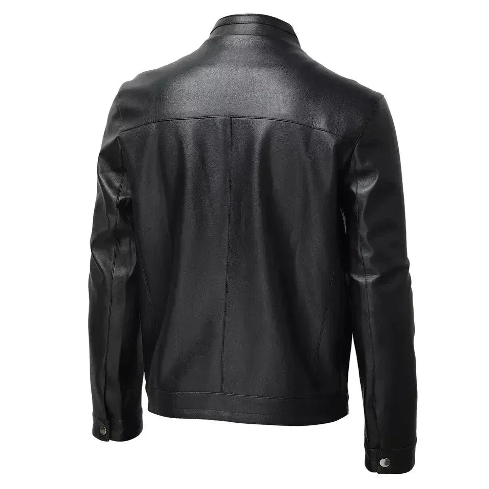 Men's Black Original Leather Racer Premium Jacket - Sleek Café Racer Style