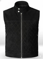 Men's Black Suede Premium Original Leather Vest Coat