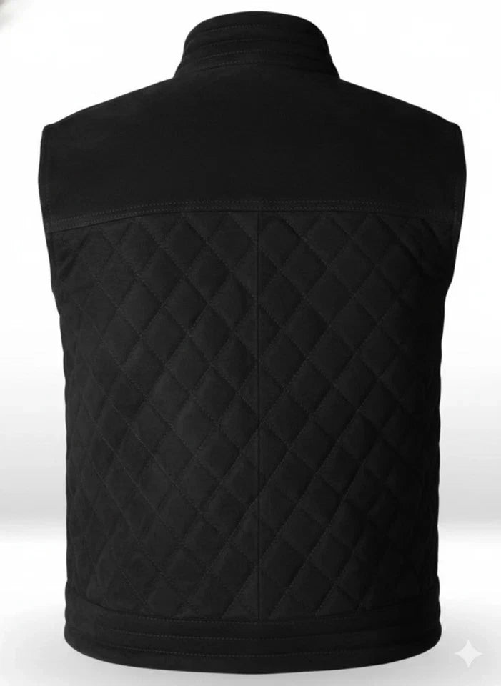 Men's Black Suede Premium Original Leather Vest Coat