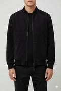 Men's Black Original Suede Bomber Jacket - Premium Full-Grain Leather Jacket