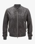 Original Men's Grey Suede Bomber Jacket - Premium Full-Grain MA-1 Style