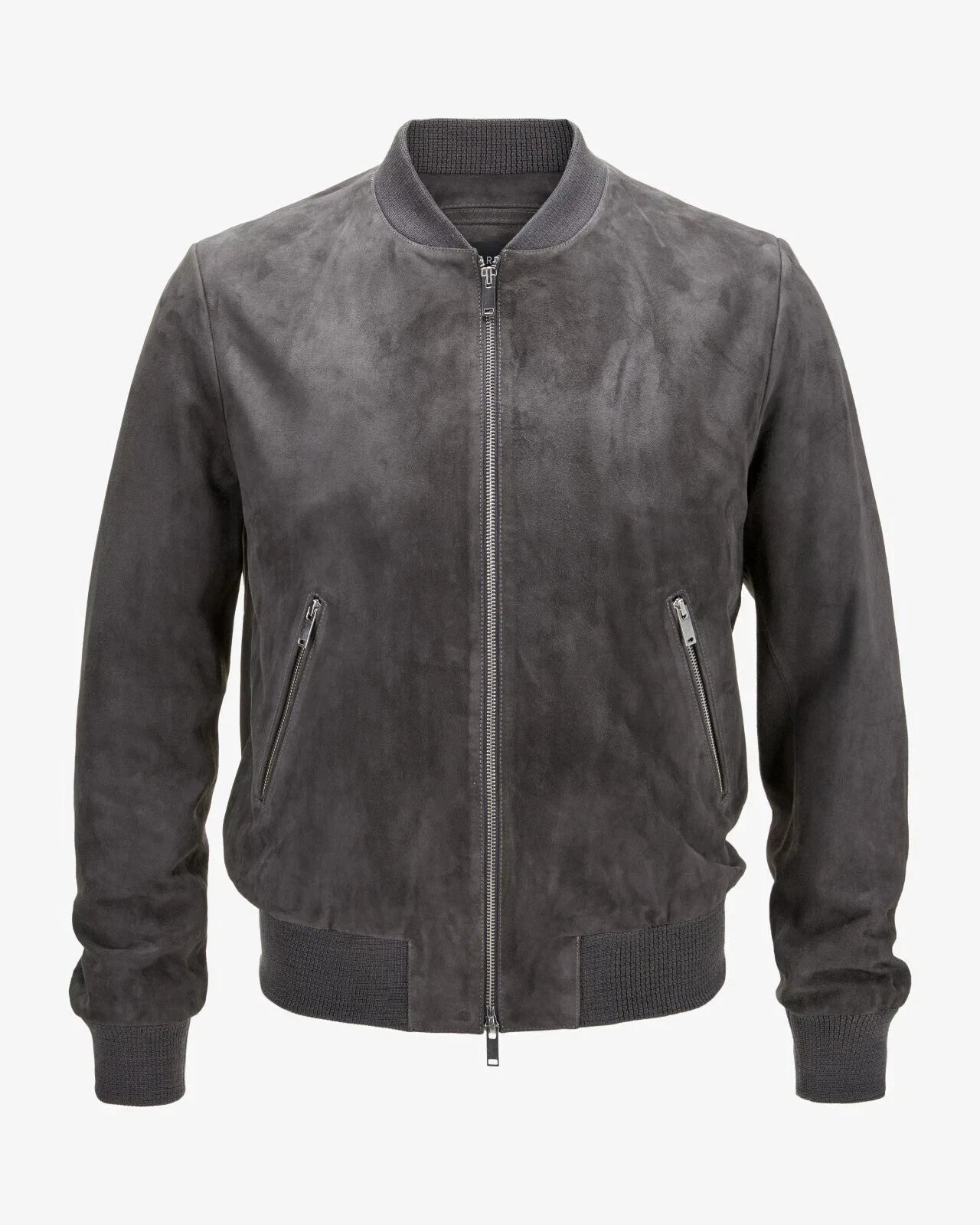 Original Men's Grey Suede Bomber Jacket - Premium Full-Grain MA-1 Style