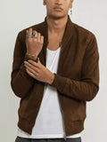 Original Men's Brown Suede Bomber Jacket - Premium Full-Grain Leather