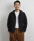 Men's Black Suede Hooded Bomber Jacket - Premium Full-Grain Leather