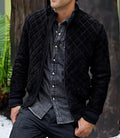 Original Men Black Quilted Suede Bomber Jacket - Handcrafted Full-Grain Leather
