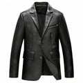 Men's Premium Full-Grain Original Leather Blazer - Handcrafted Black Formal Jacket