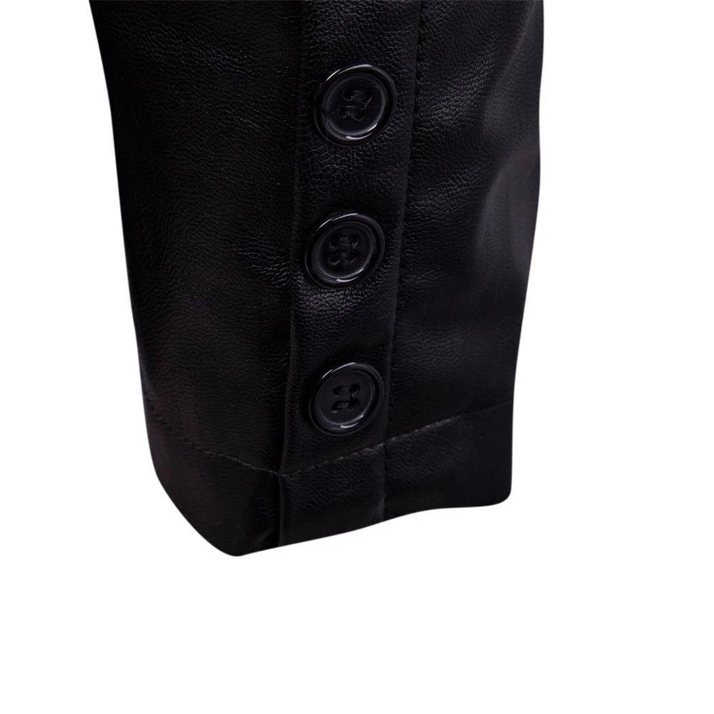 Original Black Leather Blazer Men - Sleek Full Grain Leather Jacket