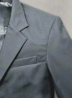 Original Grey Leather Blazer for Men | Premium Full-Grain Formal Jacket