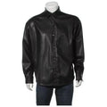 Sleek Black Leather Shirt for Men | Premium Full-Grain Dress Shirt