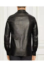 Black Leather Shirt Jacket - Premium Full-Grain Leather Overshirt for Men