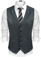 Charcoal Grey Leather Waistcoat - Premium Full-Grain Leather Vest for Men & Women