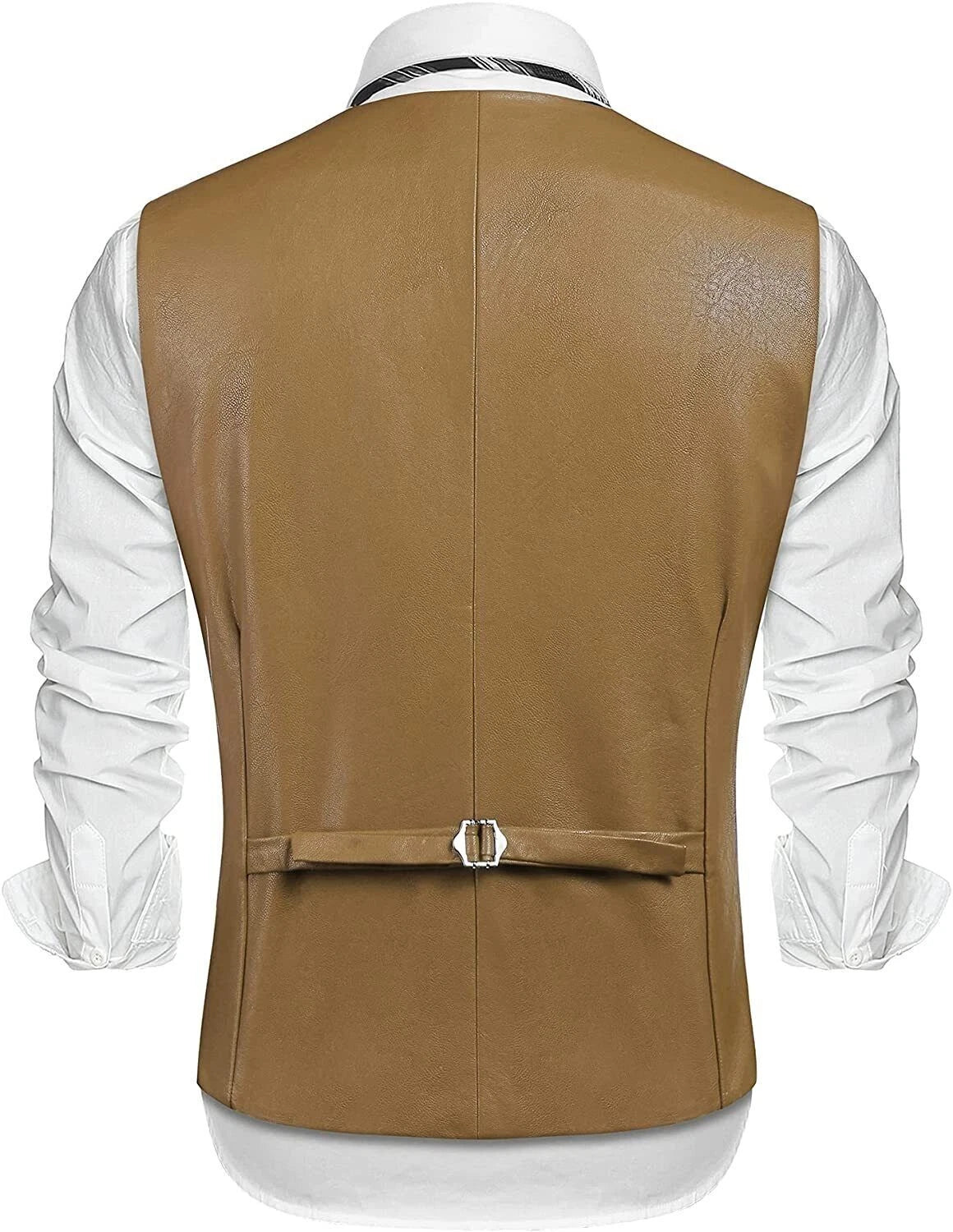 Camel Tan Original Leather Waistcoat - Premium Full-Grain Leather Vest for Men & Women