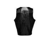 Black Leather Western Vest - Premium Full-Grain Leather Vest for Men & Women