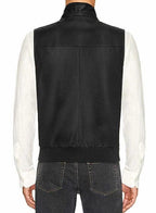 Black Original Leather Utility Vest - Premium Full-Grain Leather Multi-Pocket Vest for Men & Women