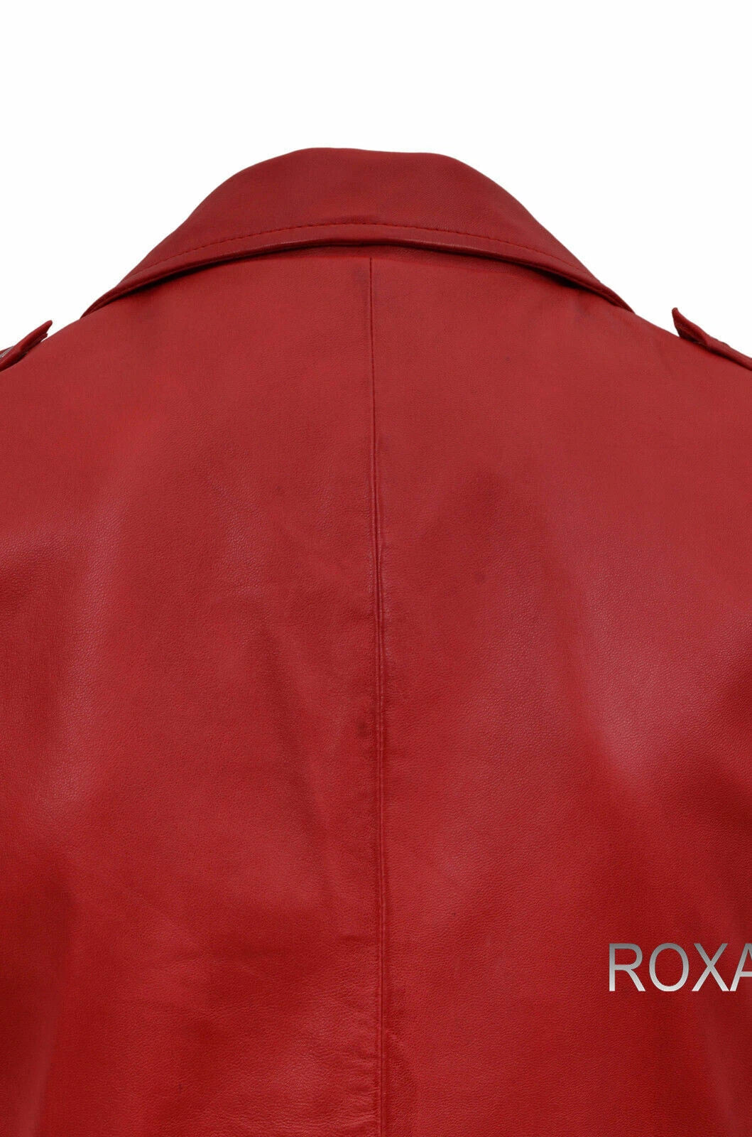 Red Leather Moto Vest - Premium Full-Grain Leather Biker Vest for Men & Women