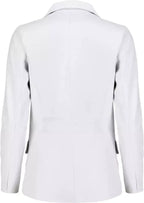 Women's White Original Leather Blazer  - Premium Full-Grain Two-Button Jacket