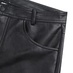 Black Original Leather Shorts - Premium Full-Grain Leather Shorts for Men & Women