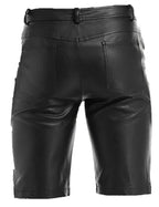 Black Original Leather Shorts - Premium Full-Grain Leather Shorts for Men & Women
