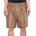 Men's Cognac Original Leather Shorts Elasticized Waist Premium Full-Grain Handcrafted