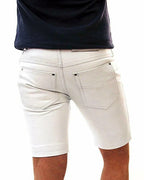 Men's White Original Leather Shorts Premium Full-Grain Handcrafted