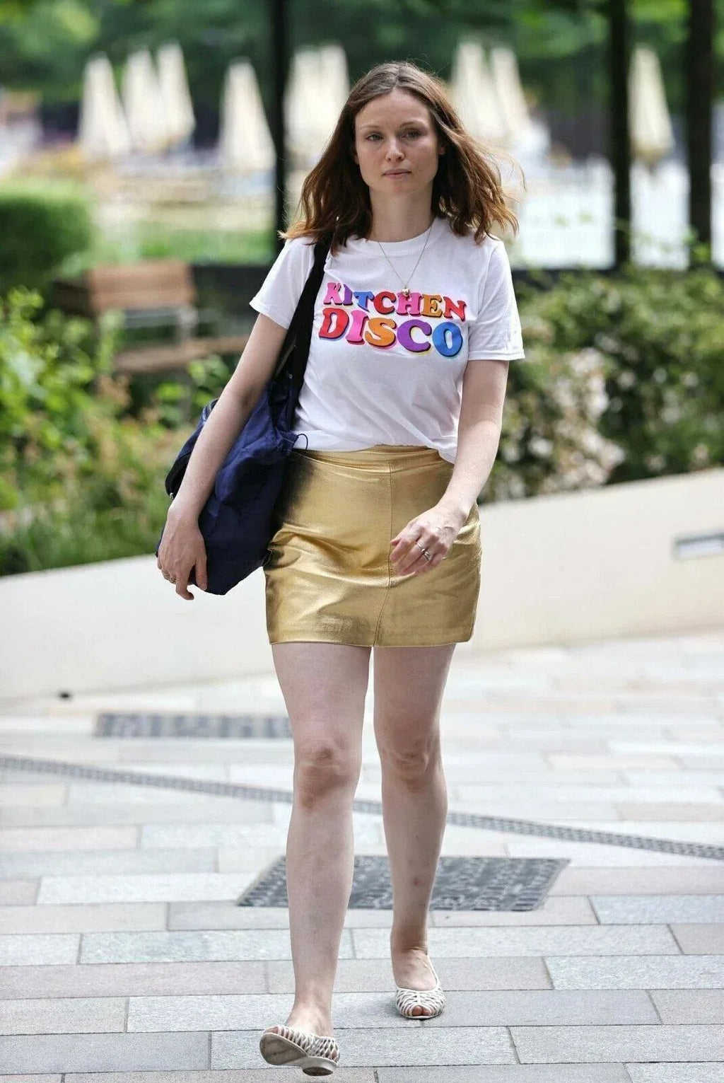Gold Metallic Original Leather Mini Skirt - High Waist Full Grain Leather Skirt for Women