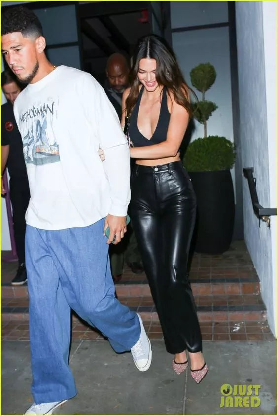 Black Original Leather Skinny Pants - High-Waisted Slim Fit Genuine Premium Leather Trousers for Women