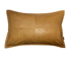 Brown Original Leather Pillow - Premium Full-Grain Leather Decorative Cushion